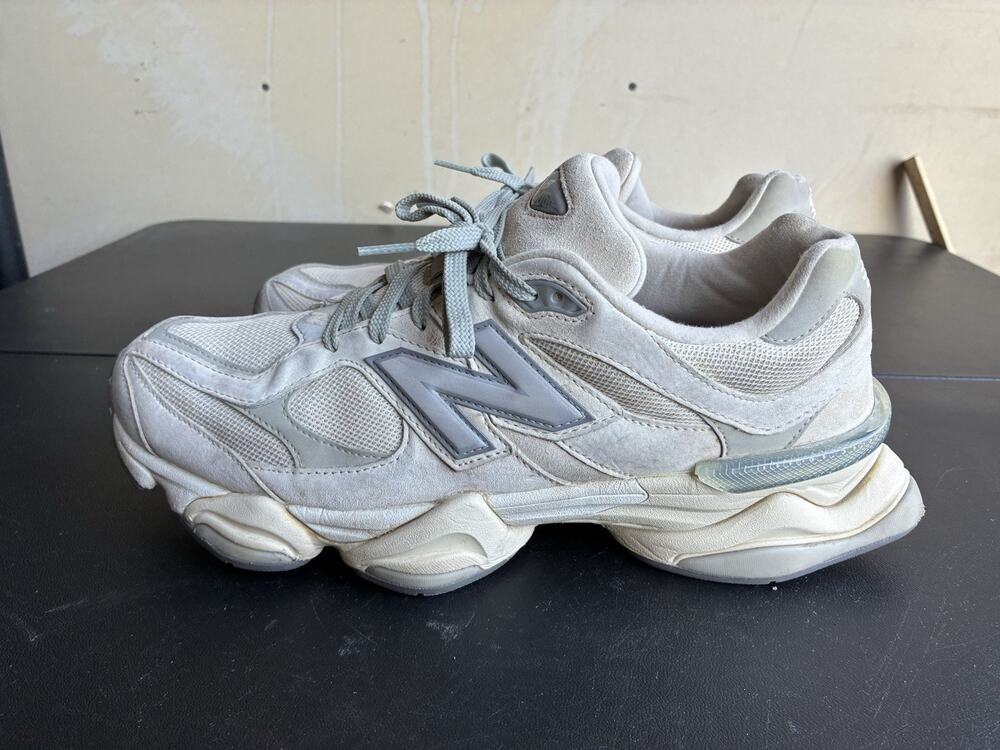 New Balance Grey Leather 9060 Sneakers Men Shoes Size 12.5